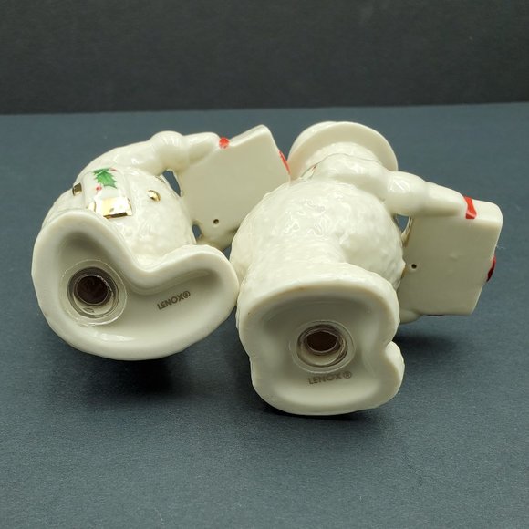 Lenox Happy Holly Days Snowman Sharing Gifts Salt Pepper Shakers Snowmen - Picture 7 of 11